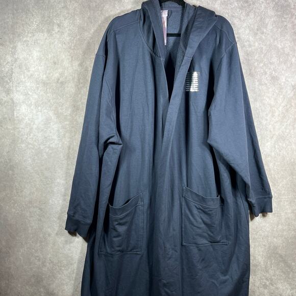 Savage Fenty Robe Womens Size 1X Blue Hooded Open Front Lounge - Picture 1 of 8